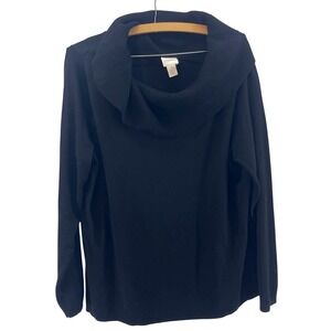 Chicos Black Cowl Neck Long Sleeve Sweater 3 Whimsigoth Vamp Classy Chic